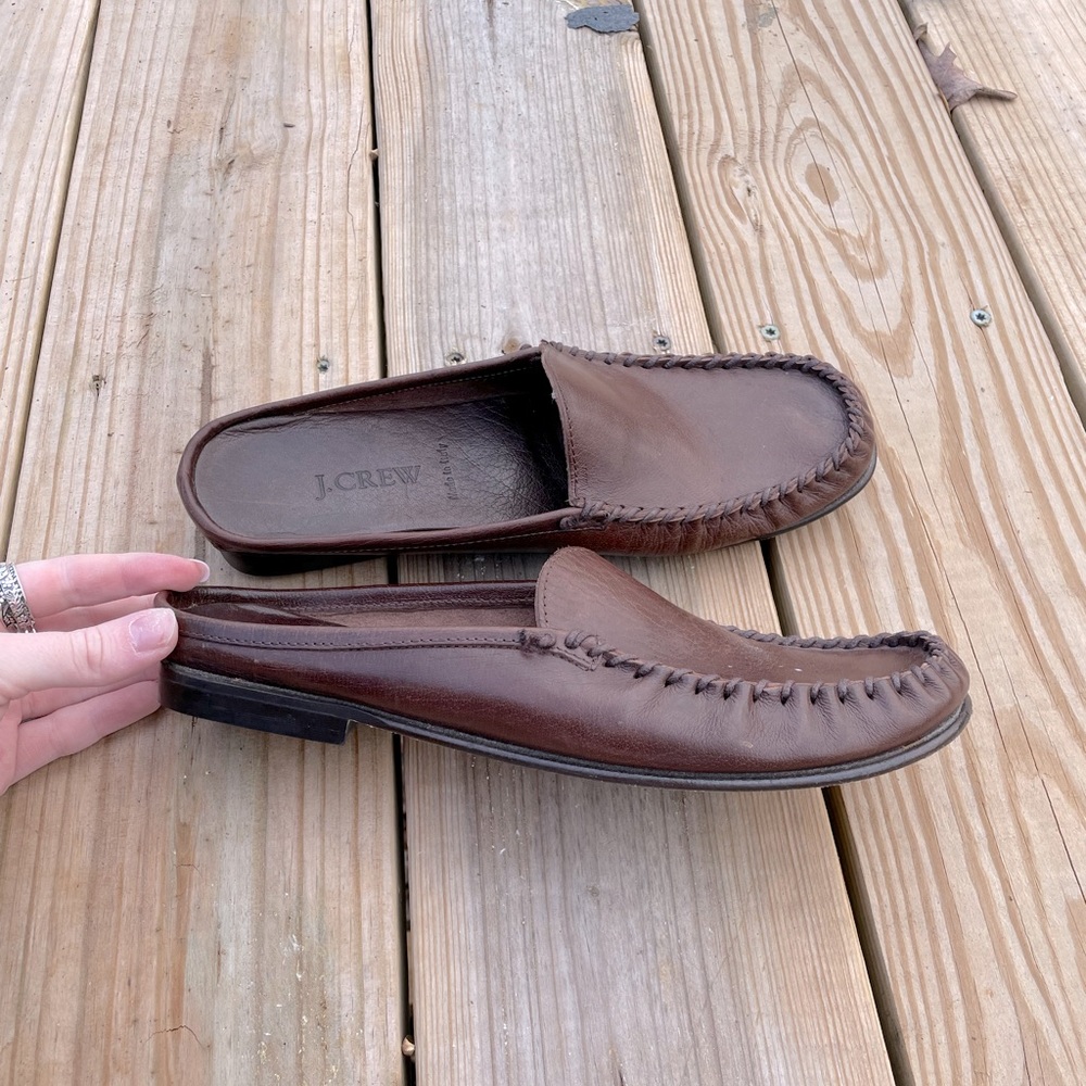 Vintage J. Crew 100% Conditioned Leather Slip On Square Toe Loafers